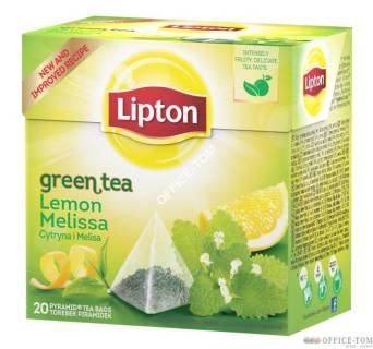Herbata Lipton piramidka green lemon meli (20 saszetek)