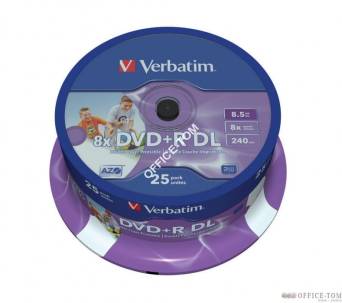Płyta VERBATIM DVD+R DL  cake box 25  8.5GB  8x do nadruku