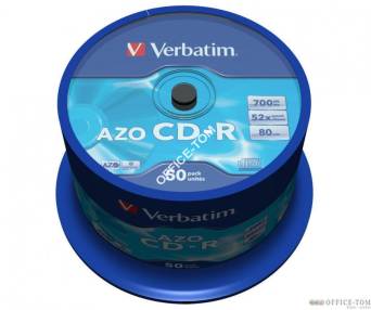 Płyta VERBATIM CD-R  cake box 50  700MB  52x  Crystal  DataLife+ AZO