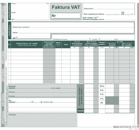 Faktura VAT MICHALCZYK I PROKOP 2/3 A4 80 kartek