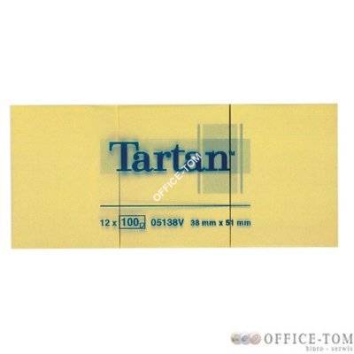 Bloczki samoprzylepne 3M TARTAN™ 5138-N 38x51 Żółty 100k (12sztuk)