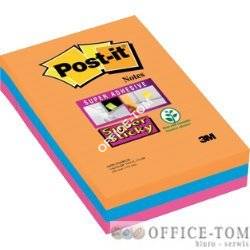 Karteczki samoprzylepne Post-it® Super Sticky w linie, paleta Bangkok, 101x152mm , 3x90 kartek 70005271997