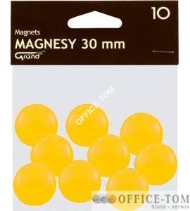 Magnesy średnica 30 mm żółty 10 szt. Grand