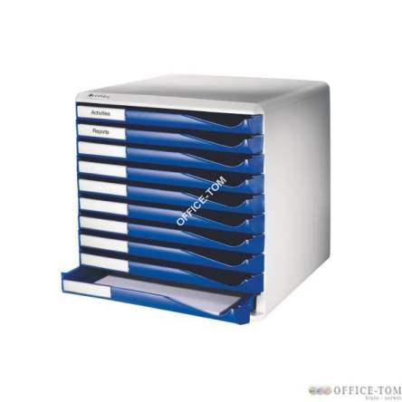 Pojemnik na korespondencję  LEITZ - 10 szuflad, niebieski