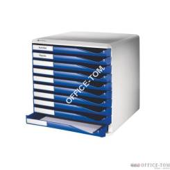 Pojemnik na korespondencję  LEITZ - 10 szuflad, niebieski