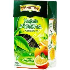 Herbata BIG-ACTIVE 100g zielona z pomarańczą liściasta