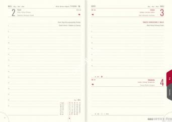 Kalendarz książkowy B5 LUX ok.09 -L2 grafit wstawka czerwona Telegraph