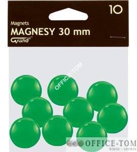 Magnesy średnica 30 mm zielony 10 szt. Grand