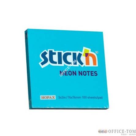 Notes Samoprzylepny 76mm x76mm Niebieski Neonowy (12) 21209 Stick\'n