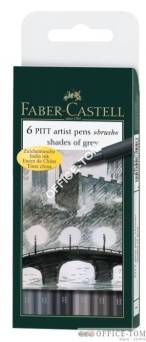 Pitt Artist Pen Shades Of Grey Etui 6 Szt. FABER-CASTELL