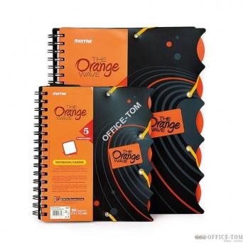 Kołonotatnik Orange Double Wire A4+ 120 5x5 – kratka 98288 Mintra