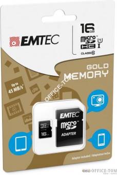 Karta pamięci EMTEC MicroSDHC z adapterem SD 16GB Class10 TelCo