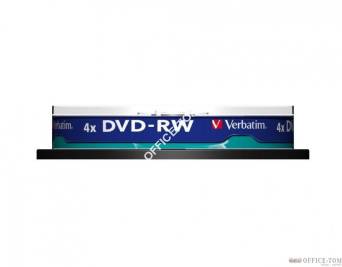 Płyta VERBATIM DVD-RW  cake box 10  4.7GB  4x Matt Silver