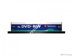 Płyta VERBATIM DVD-RW  cake box 10  4.7GB  4x Matt Silver