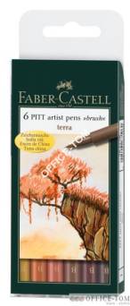 Pitt Artist Pen Terra Etui 6 Szt. FABER-CASTELL