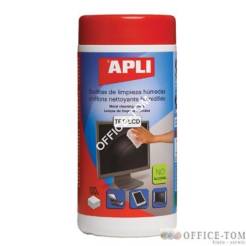 Sciereczki APLI do czyszczenia monitorow 100 szt. w tubie (AP11302)