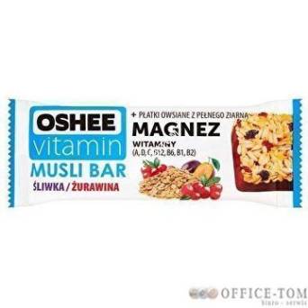 Oshee Vitamin Baton owocowy z witaminami Musli Bar 40g Śliwka/Żurawina