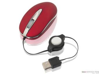 Mysz mini optyczna TRACER TRM-125  APUR RED  USB- zwiajny czerwony