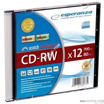 CD-RW ESPERANZA X12 - SLIM 1 (ZAKLEJONY)
