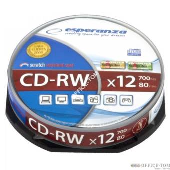 Płyty CD-RW ESPERANZA X12 - CAKE BOX 10