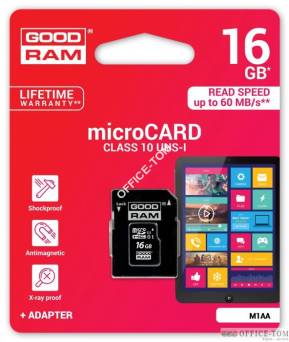 Pamięć MicroSD SDHC GOODRAM 16GB Class 10 UHS I + adapter