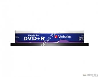 Płyta VERBATIM DVD+R  cake box 10  4.7GB  16x  LightScribe