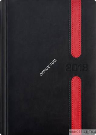 Kalendarz A4 książkowy MAX ok.09 -L1 grafit wstawka czerwona Telegraph
