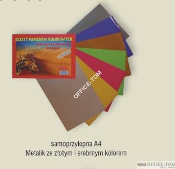 Zeszyt papierów kolorowych A4 samoprzylepny metalik CORMORAN *0802
