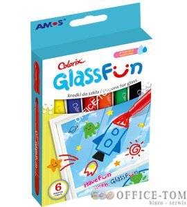 Kredki do szkła AMOS FUN GLASS GF6P 6 kolorów 170-2296