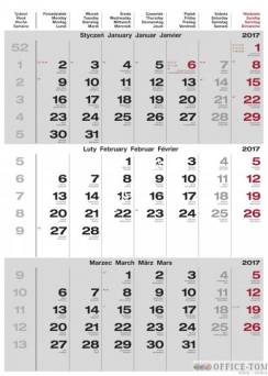 Kalendarz ścienny 2017 Trzymiesięczny  HELMA (5 wzorów) N521-17