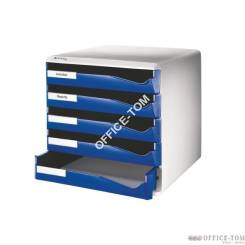 Pojemnik na korespondencję  LEITZ - 5 szuflad, niebieski
