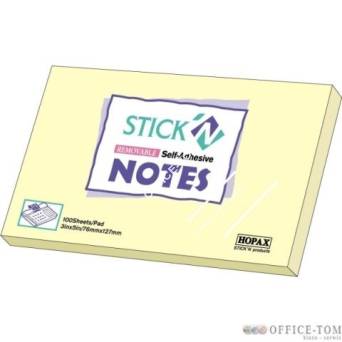 Notes samoprzylepny 127x76 żółty pastel STICK`N 100k. 21009
