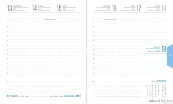 Kalendarz książkowy A5 PLUS okładka 05-U3 grafit/szara juta,przeszycie Telegraph