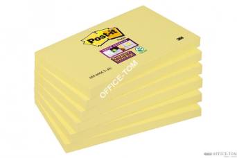 Bloczek samoprzylepny 
Post-it® Super Sticky, żółty, 76x127mm, 
90 kartek