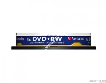 Płyta VERBATIM DVD+RW  cake box 10  4.7GB  4x Matt Silver