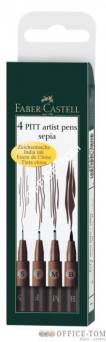 Pitt Artist Pen Sepia Etui 4 Szt. FABER-CASTELL