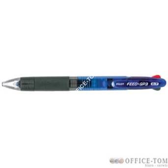 Długopis olejowy PILOT FEED GP3 niebieska obudowa 3 kolory wkładu