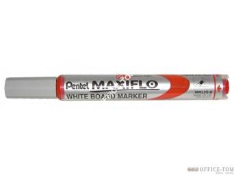 Marker suchościeralny PENTEL MAXIFLO(z tłoczkiem), średnia okrągła końc.4mm, dł. linii 1200m Czerwony