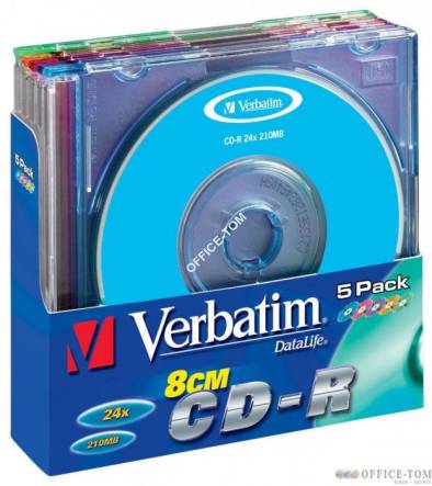 Płyta VERBATIM mini CD-R  slim jewel case  210MB  24x  Colour  DataLife