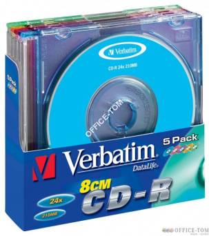 Płyta VERBATIM mini CD-R  slim jewel case  210MB  24x  Colour  DataLife