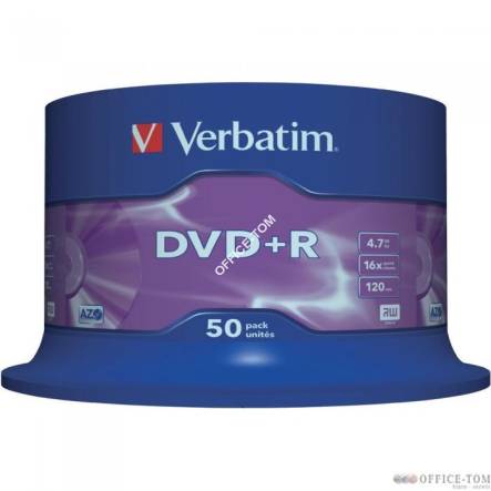 Płyta VERBATIM DVD+R cake box 50 4.7GB 16x Matt Silver