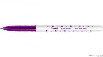 Długopis SUPERFINE w gwiazdki - fioletowy TOMA