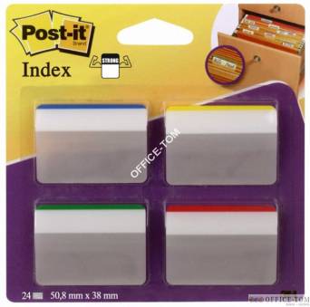 Zakładki indeksujące Post-it® 686-A1 do archiwizacji – wygięte do szuflad, 4 kolory po 6 szt., 50,8mm x 38mm 3M