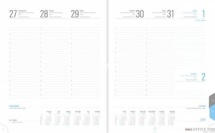 Kalendarz książkowy A4 U1 PLUS - 13 grafitowo/niebieski TELEGRAPH