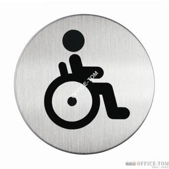 Tabliczka \'WC dla niepełnosprawnych\" Ø83mm DURABLE