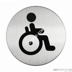 Tabliczka \'WC dla niepełnosprawnych\" Ø83mm DURABLE