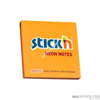 Notes Samoprzylepny 76mm x76mm Pomarańczowy Neonowy 21164 Stick\'n