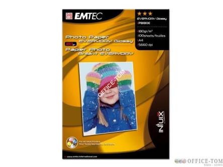 Papier fotograficzny EMTEC EVERYDAY 180 gm2 A4 Błyszczący Glossy (100)