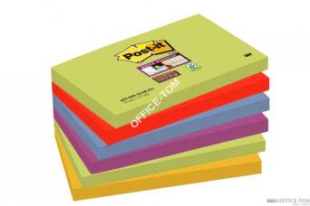 Bloczki samoprzylepne Post-it® Super Sticky, paleta Marrakesz, 76x127mm, 6x90 kartek
