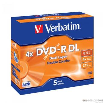 Płyta VERBATIM DVD-R DL  jewel case  8.5GB  4x  Matt Silver
